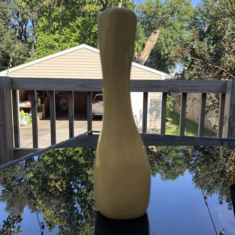 Luna Garcia 2006? Signed Yellow Studio Art Pottery Bud Vase 9 3/4” Tall